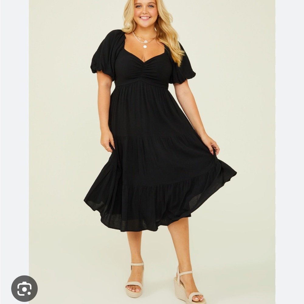 NWT black midi dress